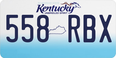 KY license plate 558RBX