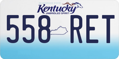 KY license plate 558RET