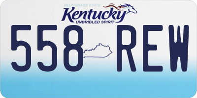 KY license plate 558REW