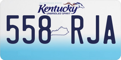 KY license plate 558RJA