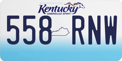 KY license plate 558RNW