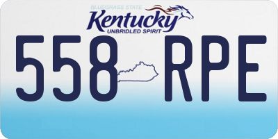 KY license plate 558RPE