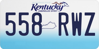 KY license plate 558RWZ
