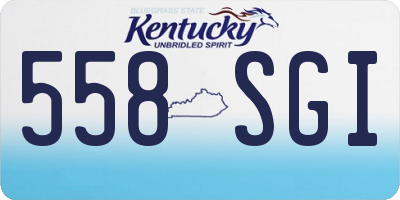 KY license plate 558SGI
