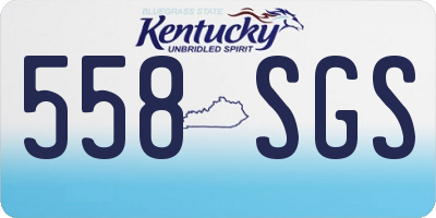KY license plate 558SGS