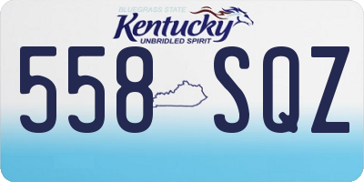 KY license plate 558SQZ
