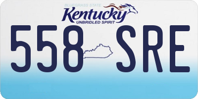 KY license plate 558SRE