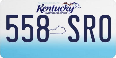 KY license plate 558SRO
