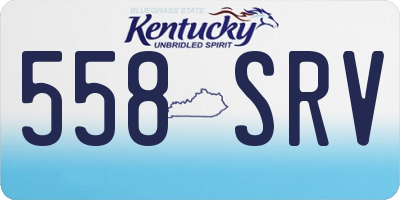 KY license plate 558SRV