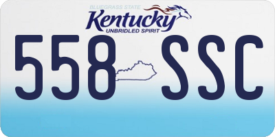 KY license plate 558SSC