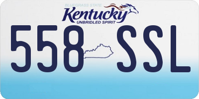 KY license plate 558SSL