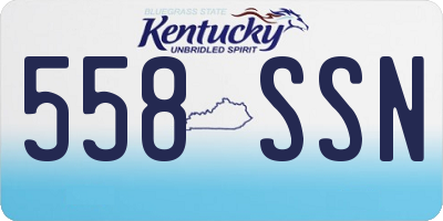 KY license plate 558SSN