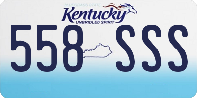 KY license plate 558SSS