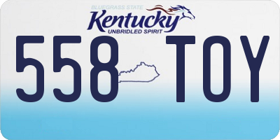 KY license plate 558TOY