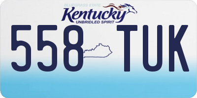 KY license plate 558TUK