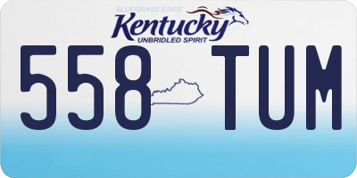 KY license plate 558TUM