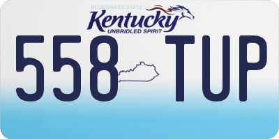 KY license plate 558TUP