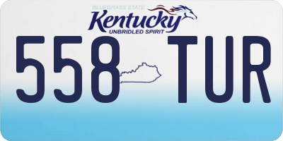 KY license plate 558TUR
