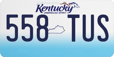 KY license plate 558TUS