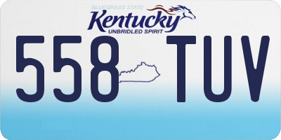 KY license plate 558TUV