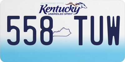 KY license plate 558TUW