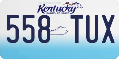 KY license plate 558TUX