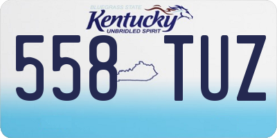 KY license plate 558TUZ