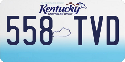 KY license plate 558TVD