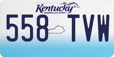KY license plate 558TVW