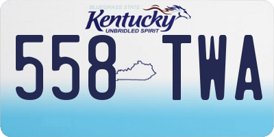 KY license plate 558TWA