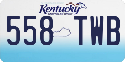 KY license plate 558TWB
