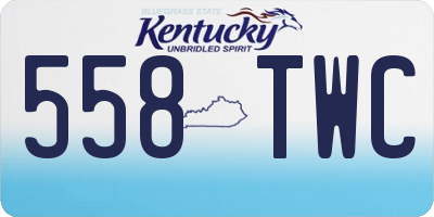 KY license plate 558TWC