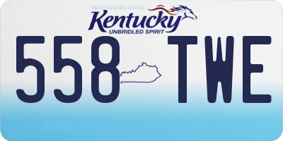 KY license plate 558TWE