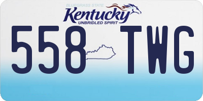 KY license plate 558TWG
