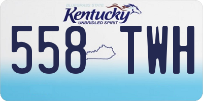 KY license plate 558TWH