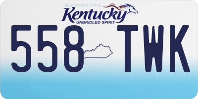 KY license plate 558TWK