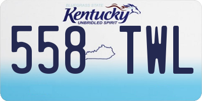 KY license plate 558TWL