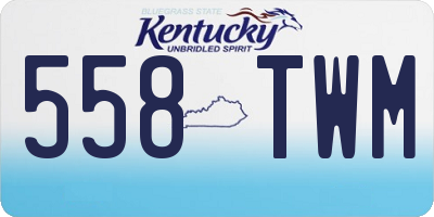 KY license plate 558TWM