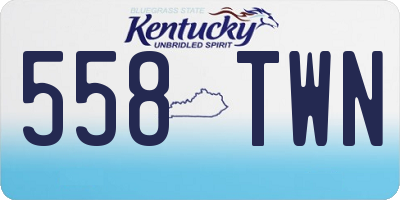 KY license plate 558TWN