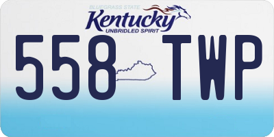 KY license plate 558TWP