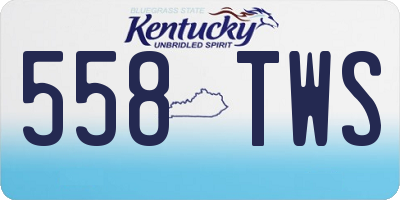 KY license plate 558TWS