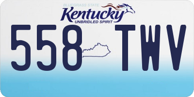 KY license plate 558TWV