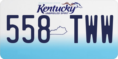 KY license plate 558TWW