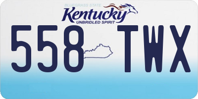 KY license plate 558TWX