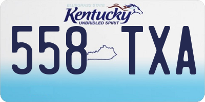 KY license plate 558TXA