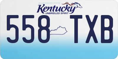 KY license plate 558TXB