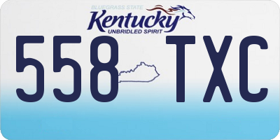 KY license plate 558TXC