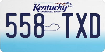 KY license plate 558TXD
