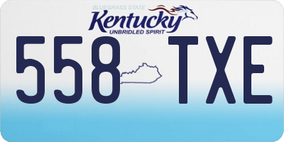KY license plate 558TXE