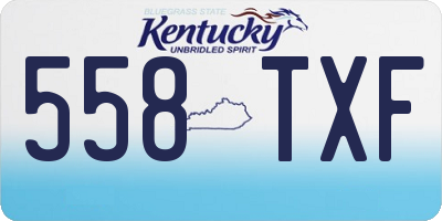 KY license plate 558TXF